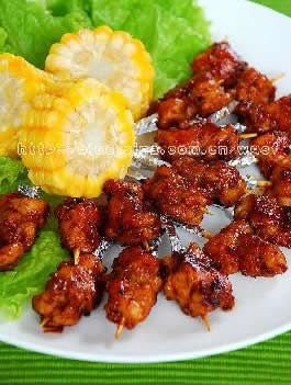 噴香雞肉串的做法 噴香雞肉串的做法