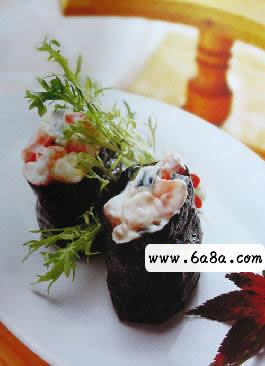 蝦仁色拉壽司的做法 蝦仁色拉壽司的做法