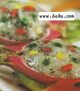 龍果蒸蝦膠的做法 龍果蒸蝦膠的做法