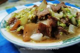 黃白菜炒肉的做法 黃白菜炒肉的做法