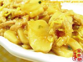 白菜肉絲炒年糕的做法 白菜肉絲炒年糕的做法