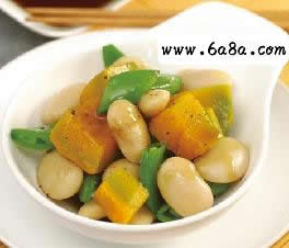 南瓜甜豆多彩拌的做法 南瓜甜豆多彩拌的做法
