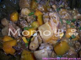 荷葉南瓜蒸雞的做法 荷葉南瓜蒸雞的做法