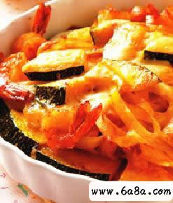 焗烤南瓜鮮蝦寬面的做法 焗烤南瓜鮮蝦寬面的做法