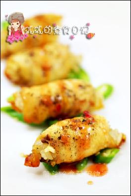 椒香雞包糯米卷的做法 椒香雞包糯米卷的做法