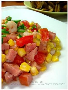 熏腸玉米蝦仁的做法 熏腸玉米蝦仁的做法