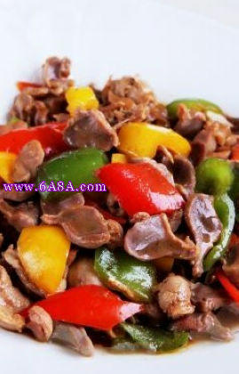 彩椒爆雞胗的做法 彩椒爆雞胗的做法