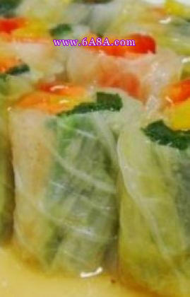 翡翠彩蔬卷的做法 翡翠彩蔬卷的做法