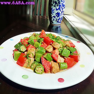 秋葵番茄炒雞丁的做法 秋葵番茄炒雞丁的做法