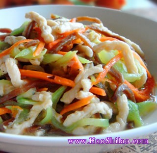 三絲炒花生素肉的做法 三絲炒花生素肉的做法