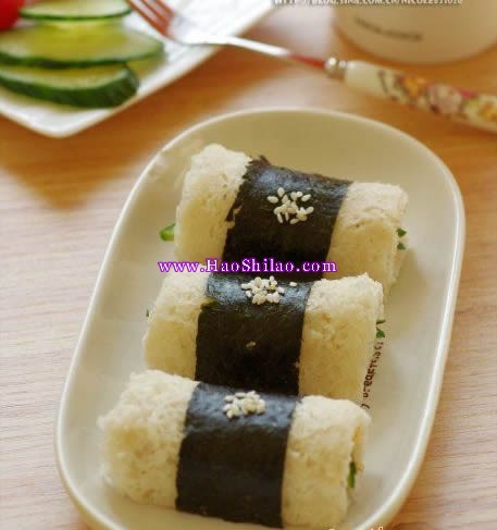 海苔鮮蔬吐司卷的做法 海苔鮮蔬吐司卷的做法