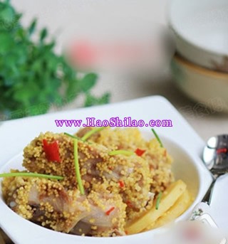 小米蒸排骨的做法 小米蒸排骨的做法